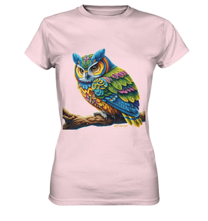 Mystische Eule -  Ausdrucksstarke Kunst mit leuchtenden Farben - Ladies Premium Shirt Bright Lights Arts