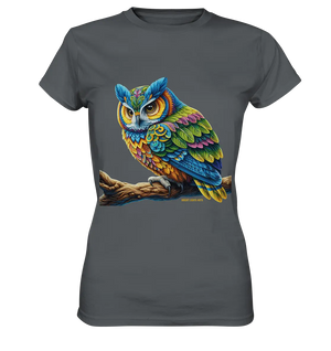 Mystische Eule -  Ausdrucksstarke Kunst mit leuchtenden Farben - Ladies Premium Shirt Bright Lights Arts