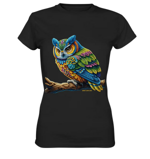 Mystische Eule -  Ausdrucksstarke Kunst mit leuchtenden Farben - Ladies Premium Shirt Bright Lights Arts