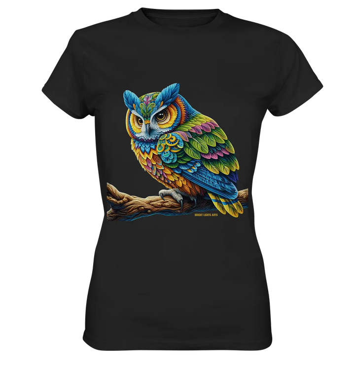 Mystische Eule -  Ausdrucksstarke Kunst mit leuchtenden Farben - Ladies Premium Shirt Bright Lights Arts