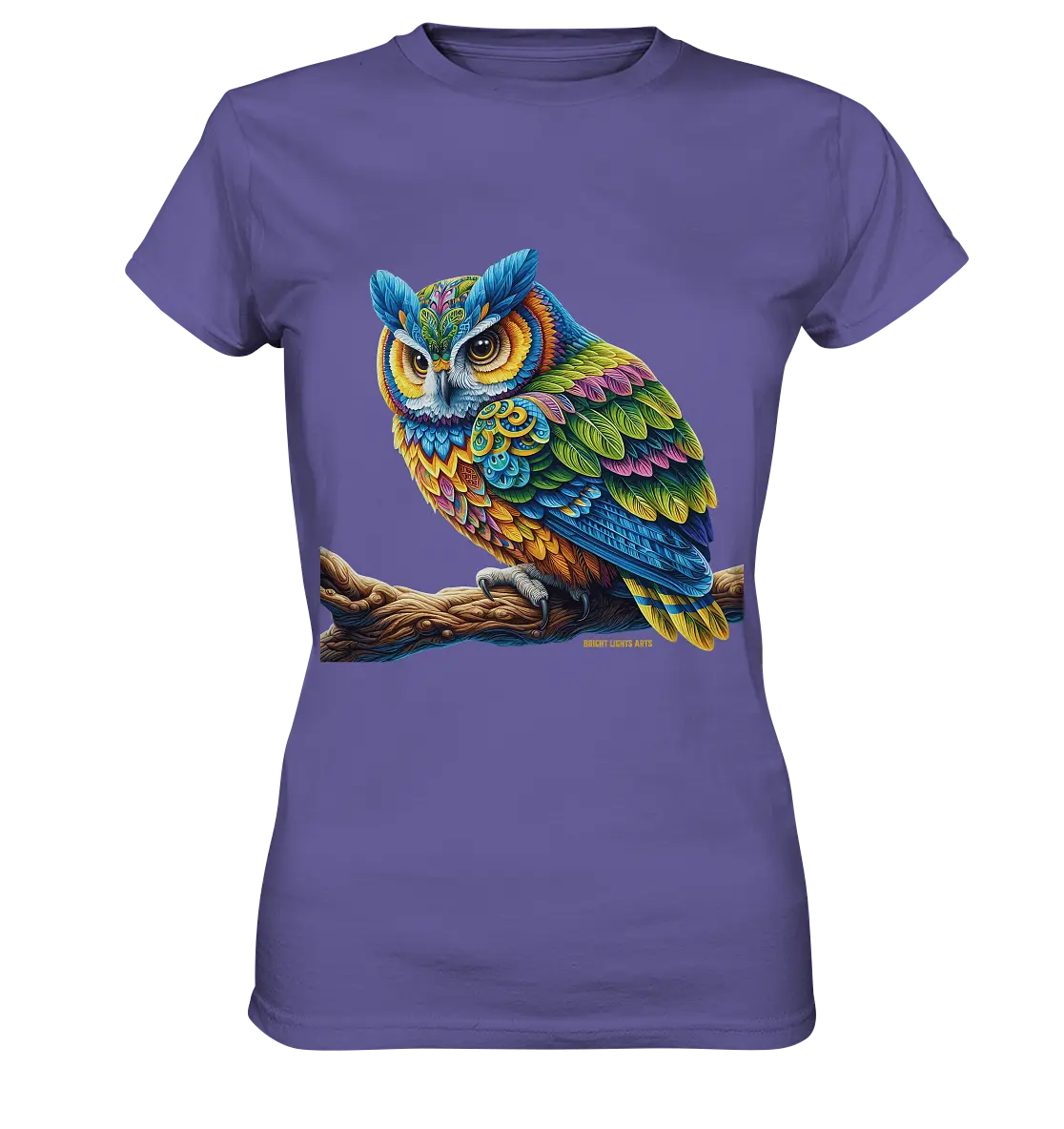 Mystische Eule -  Ausdrucksstarke Kunst mit leuchtenden Farben - Ladies Premium Shirt Bright Lights Arts