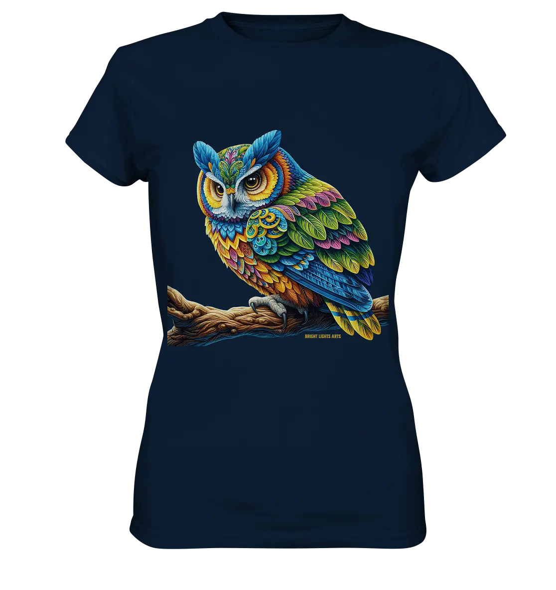 Mystische Eule -  Ausdrucksstarke Kunst mit leuchtenden Farben - Ladies Premium Shirt Bright Lights Arts