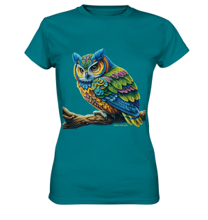 Mystische Eule -  Ausdrucksstarke Kunst mit leuchtenden Farben - Ladies Premium Shirt Bright Lights Arts