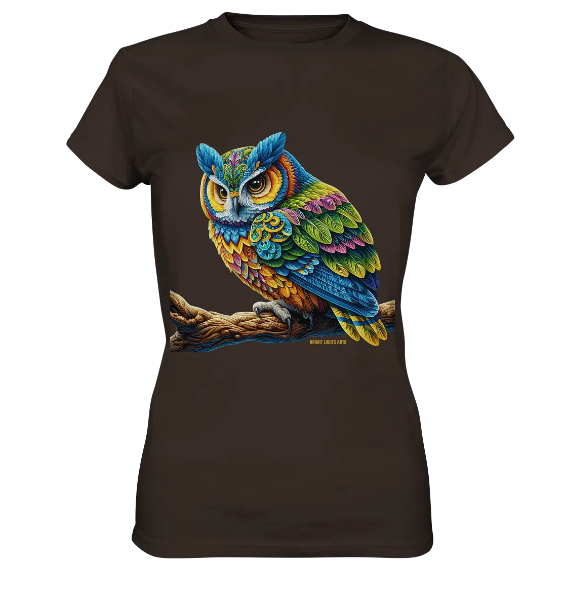 Mystische Eule -  Ausdrucksstarke Kunst mit leuchtenden Farben - Ladies Premium Shirt Bright Lights Arts