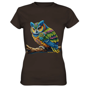 Mystische Eule -  Ausdrucksstarke Kunst mit leuchtenden Farben - Ladies Premium Shirt Bright Lights Arts