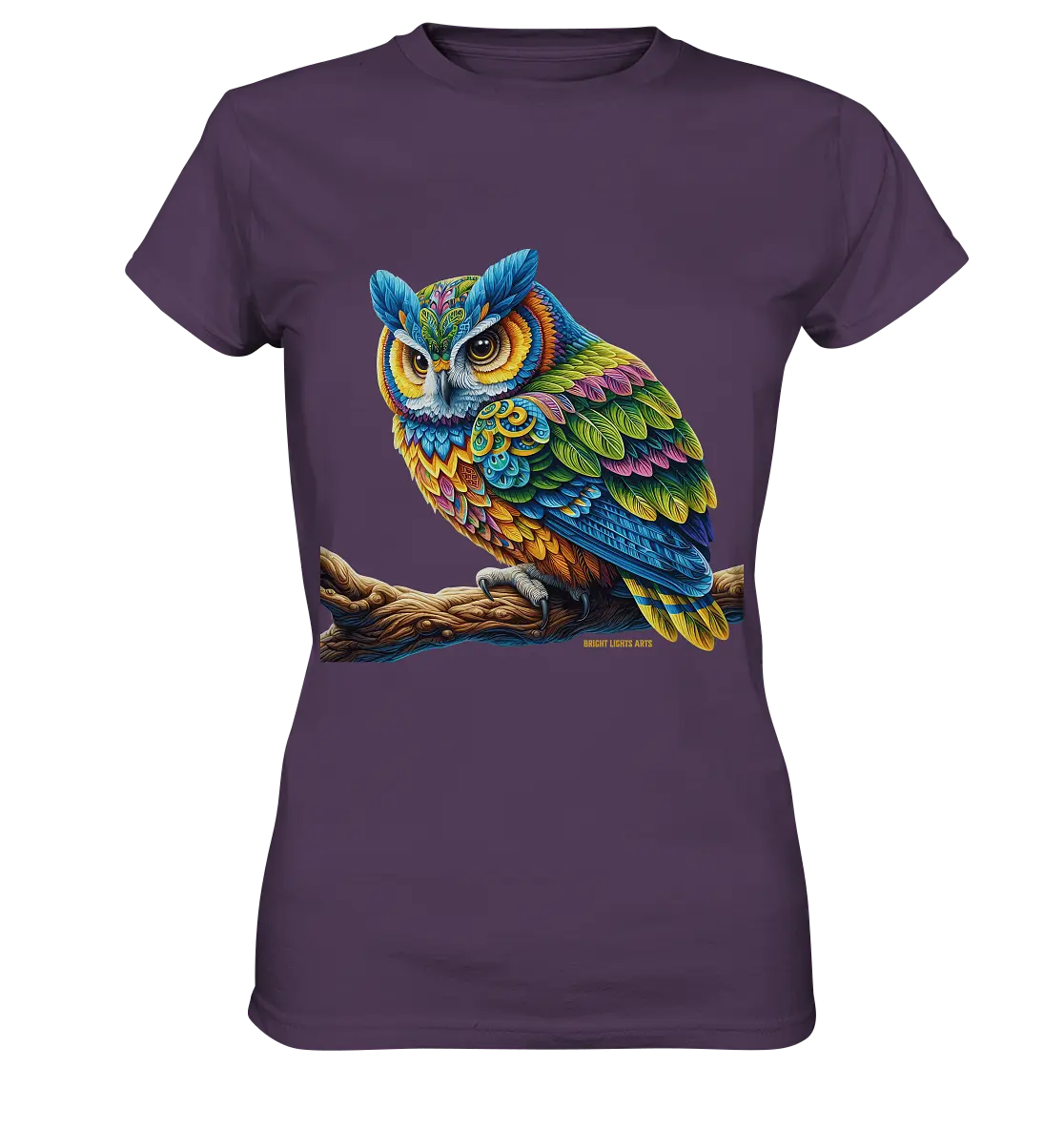 Mystische Eule -  Ausdrucksstarke Kunst mit leuchtenden Farben - Ladies Premium Shirt Bright Lights Arts