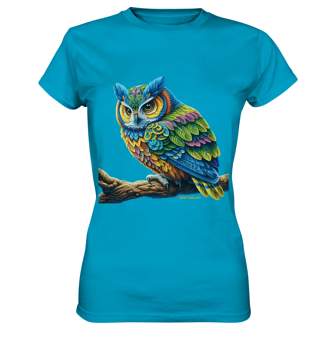 Mystische Eule -  Ausdrucksstarke Kunst mit leuchtenden Farben - Ladies Premium Shirt Bright Lights Arts