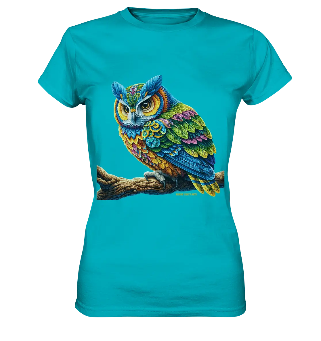 Mystische Eule -  Ausdrucksstarke Kunst mit leuchtenden Farben - Ladies Premium Shirt Bright Lights Arts