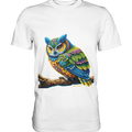 Mystische Eule -  Ausdrucksstarke Kunst mit leuchtenden Farben - Premium Shirt Bright Lights Arts