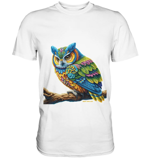 Mystische Eule -  Ausdrucksstarke Kunst mit leuchtenden Farben - Premium Shirt Bright Lights Arts