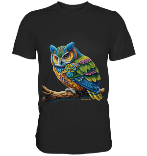Mystische Eule -  Ausdrucksstarke Kunst mit leuchtenden Farben - Premium Shirt Bright Lights Arts