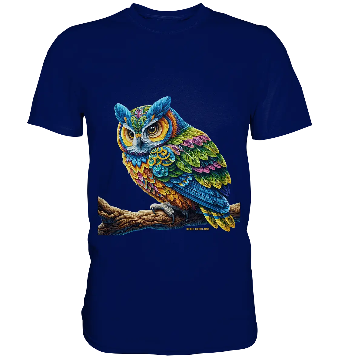 Mystische Eule -  Ausdrucksstarke Kunst mit leuchtenden Farben - Premium Shirt Bright Lights Arts