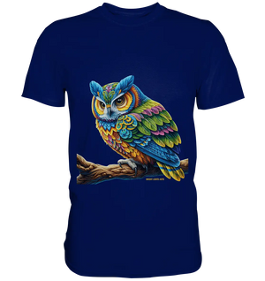 Mystische Eule -  Ausdrucksstarke Kunst mit leuchtenden Farben - Premium Shirt Bright Lights Arts