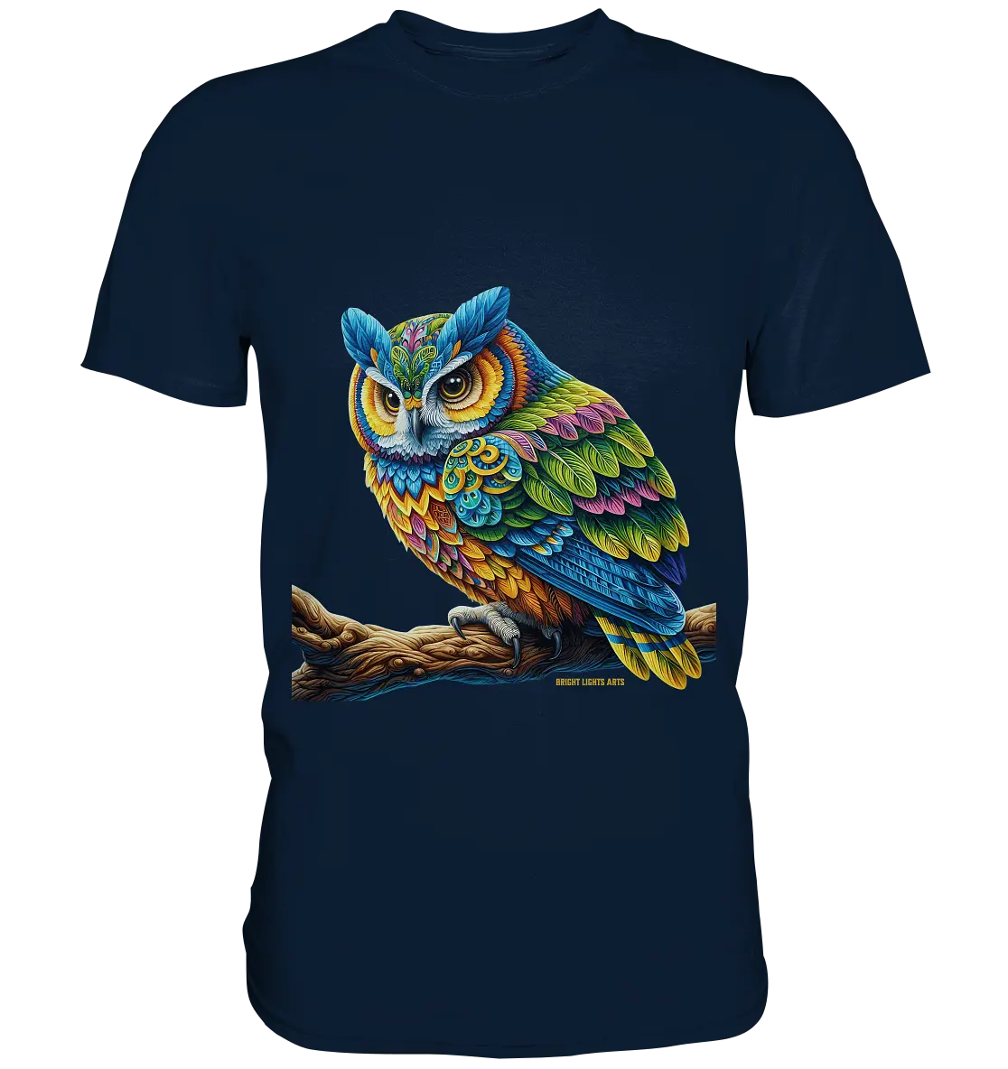 Mystische Eule -  Ausdrucksstarke Kunst mit leuchtenden Farben - Premium Shirt Bright Lights Arts