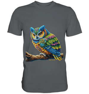 Mystische Eule -  Ausdrucksstarke Kunst mit leuchtenden Farben - Premium Shirt Bright Lights Arts
