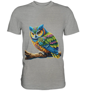 Mystische Eule -  Ausdrucksstarke Kunst mit leuchtenden Farben - Premium Shirt Bright Lights Arts