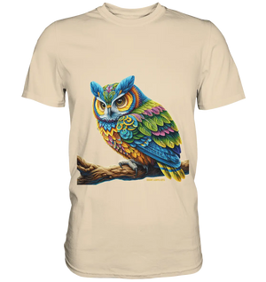 Mystische Eule -  Ausdrucksstarke Kunst mit leuchtenden Farben - Premium Shirt Bright Lights Arts