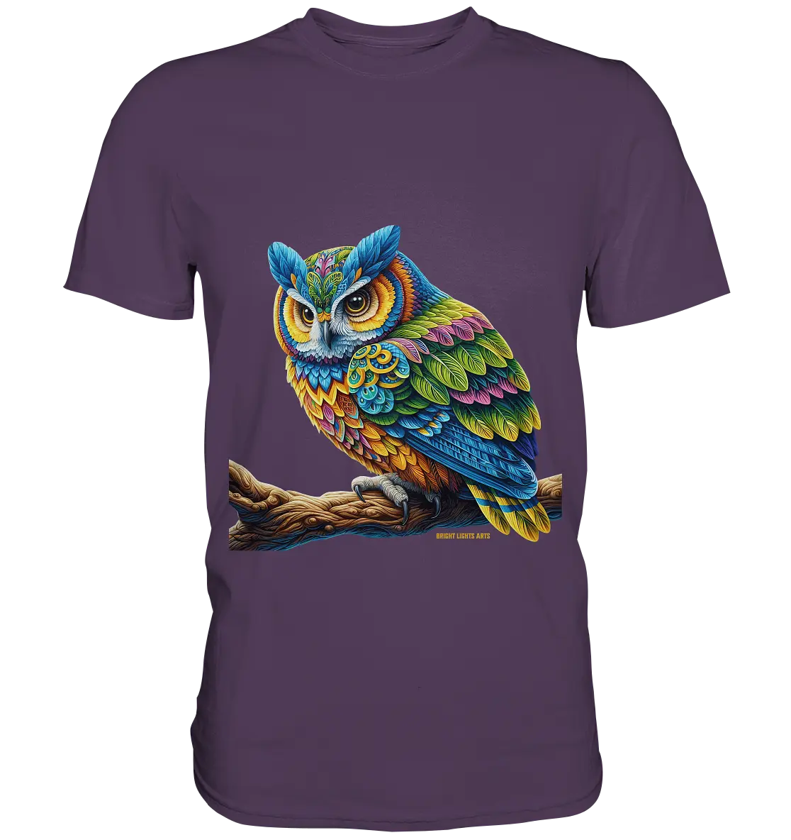 Mystische Eule -  Ausdrucksstarke Kunst mit leuchtenden Farben - Premium Shirt Bright Lights Arts