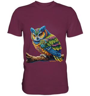 Mystische Eule -  Ausdrucksstarke Kunst mit leuchtenden Farben - Premium Shirt Bright Lights Arts