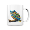 Mystische Eule -  Ausdrucksstarke Kunst mit leuchtenden Farben - Tasse glossy Bright Lights Arts