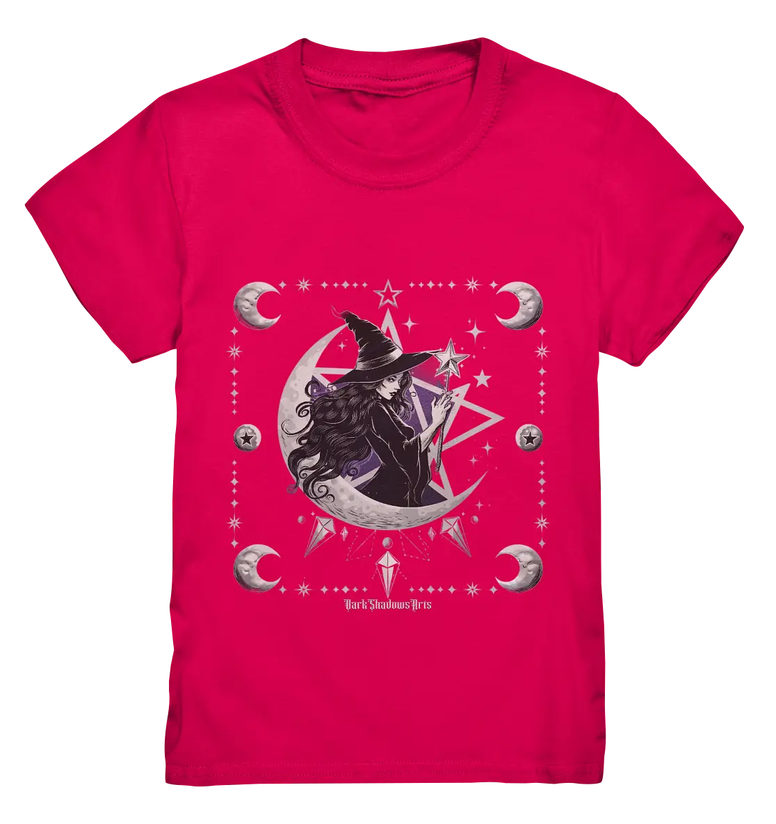 Mystische Hexe im Halbmond Magische Sternennacht - Kids Premium Shirt Bright Lights Arts