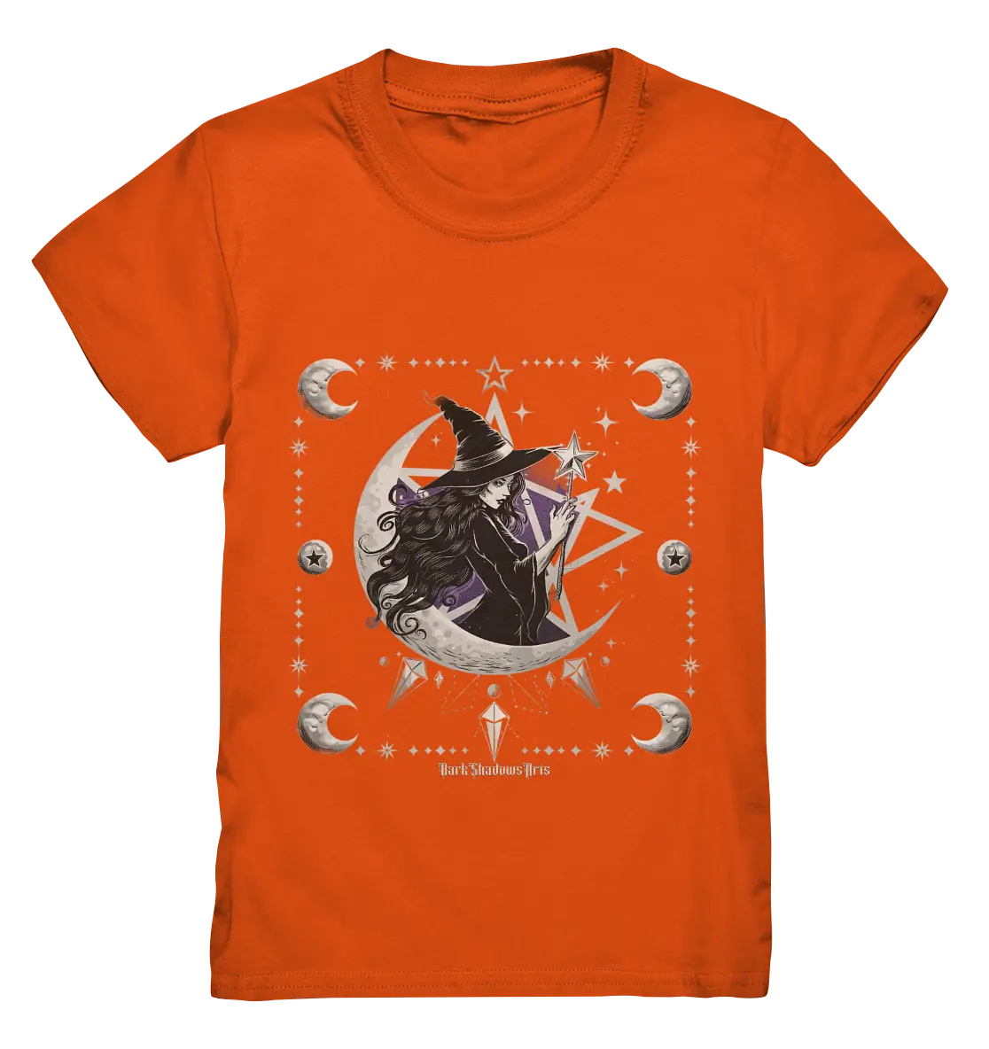 Mystische Hexe im Halbmond Magische Sternennacht - Kids Premium Shirt Bright Lights Arts