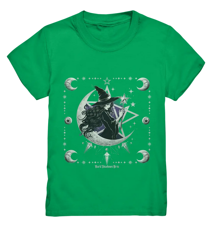 Mystische Hexe im Halbmond Magische Sternennacht - Kids Premium Shirt Bright Lights Arts