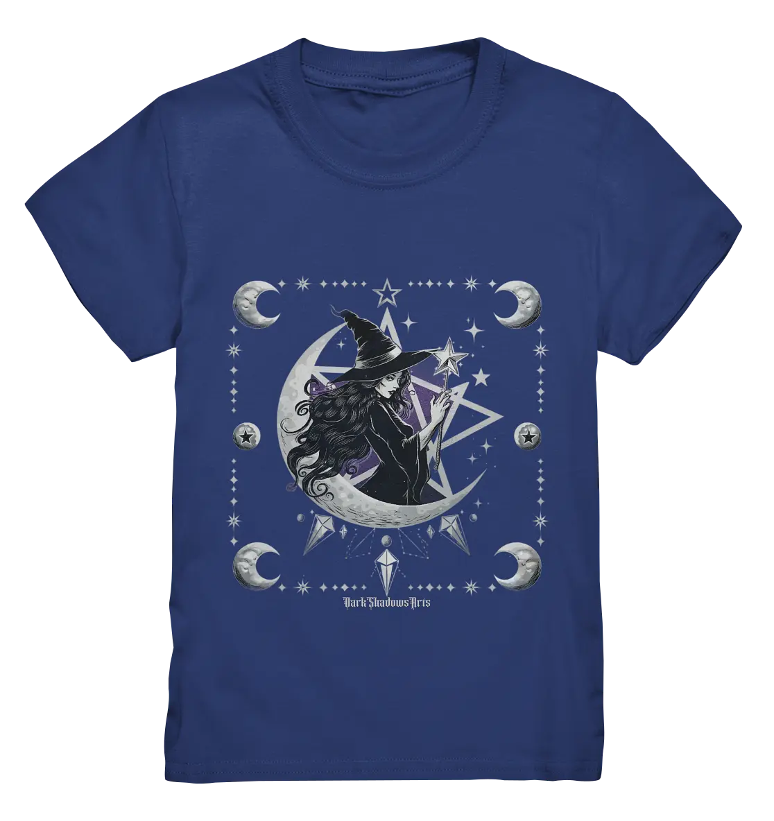 Mystische Hexe im Halbmond Magische Sternennacht - Kids Premium Shirt Bright Lights Arts