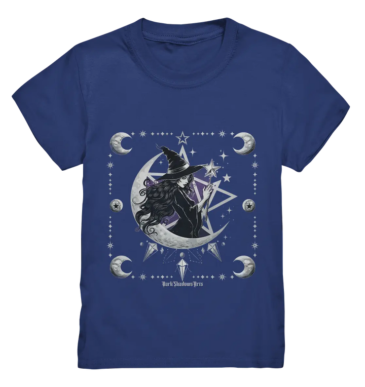 Mystische Hexe im Halbmond Magische Sternennacht - Kids Premium Shirt Bright Lights Arts