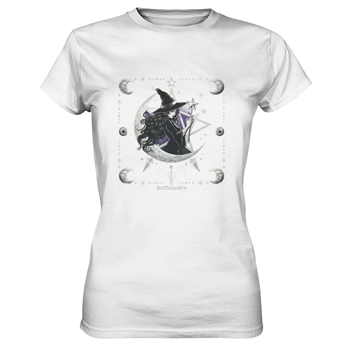 Mystische Hexe im Halbmond Magische Sternennacht - Ladies Premium Shirt Bright Lights Arts