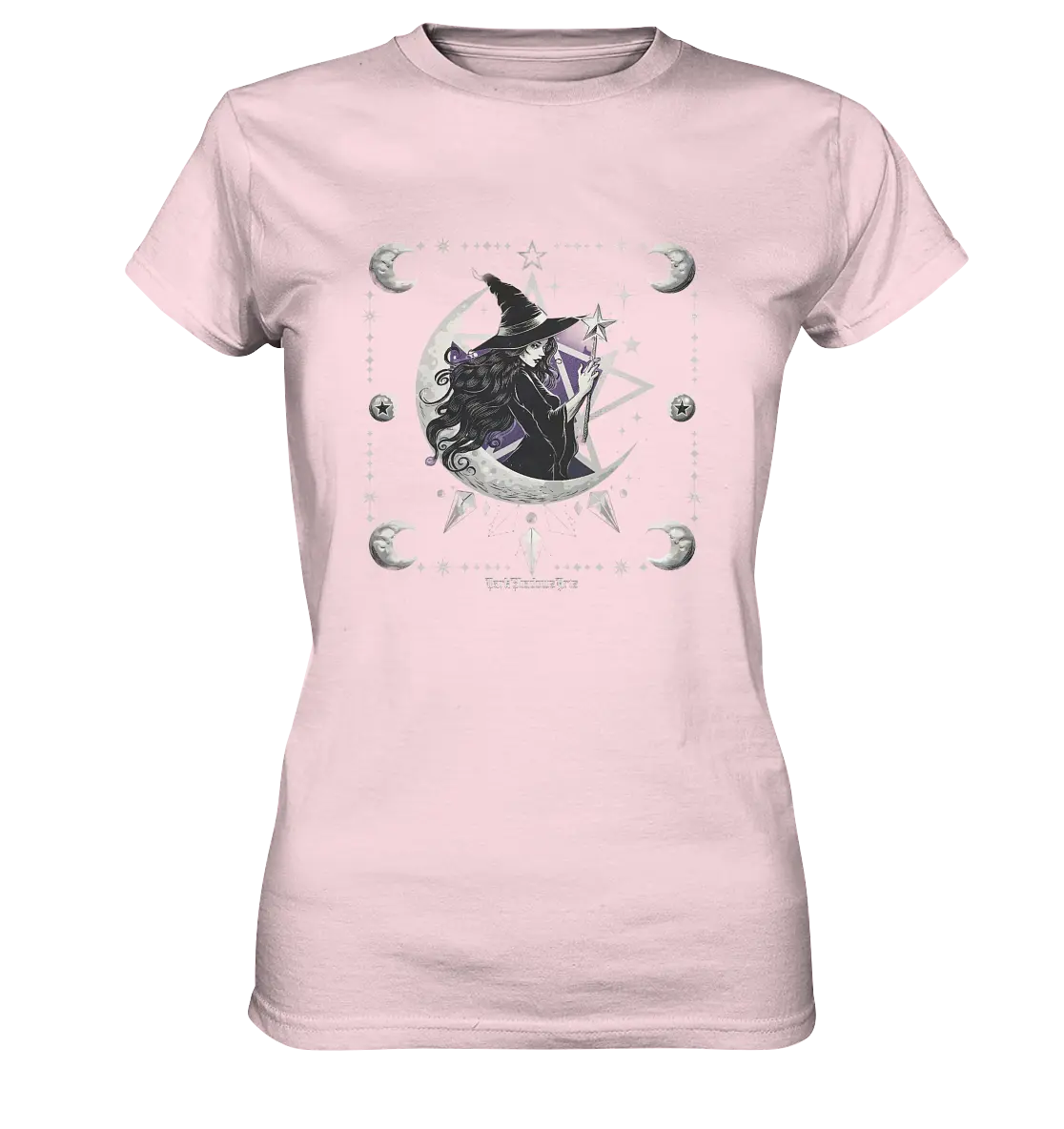 Mystische Hexe im Halbmond Magische Sternennacht - Ladies Premium Shirt Bright Lights Arts