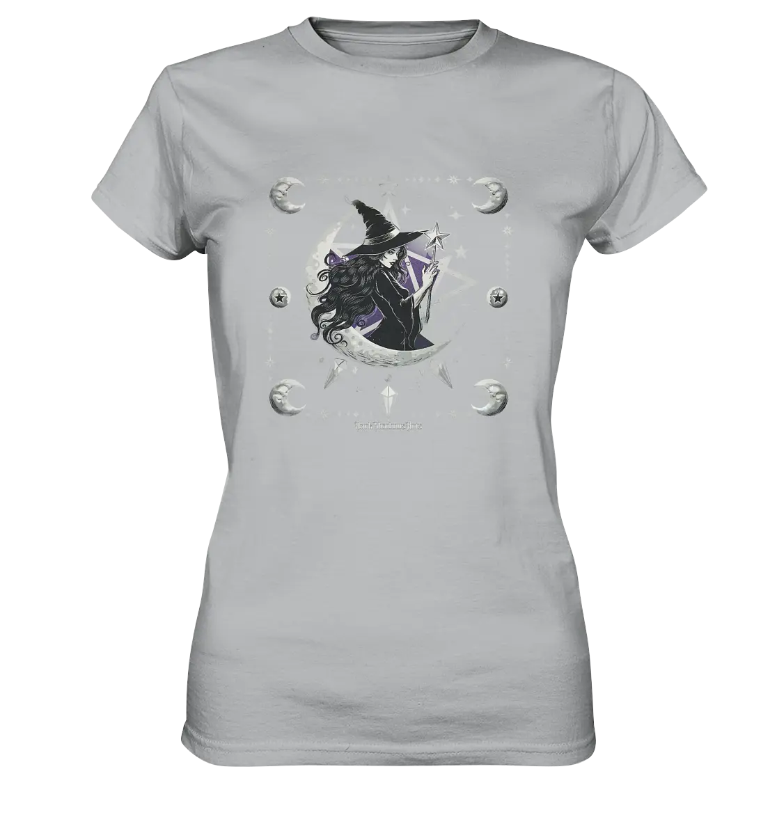 Mystische Hexe im Halbmond Magische Sternennacht - Ladies Premium Shirt Bright Lights Arts