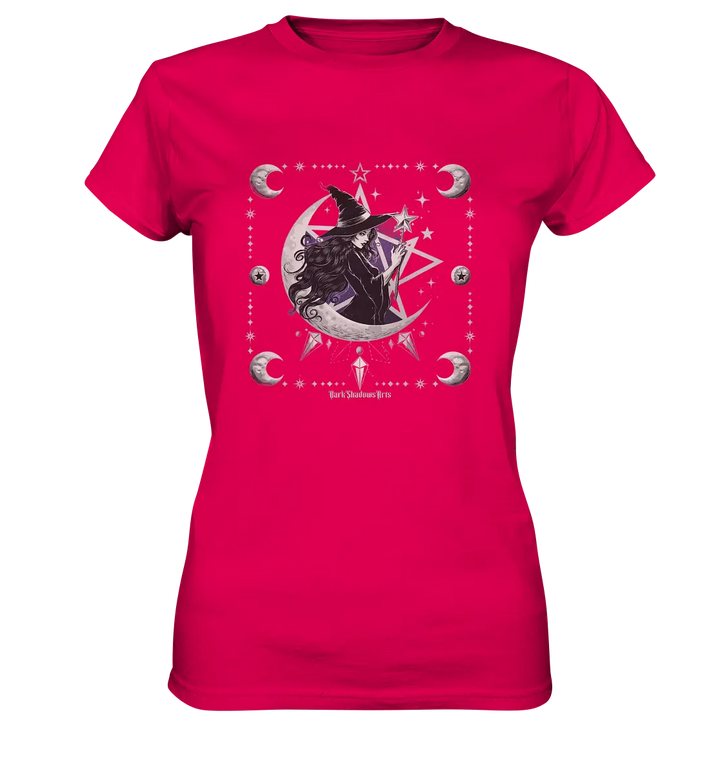 Mystische Hexe im Halbmond Magische Sternennacht - Ladies Premium Shirt Bright Lights Arts