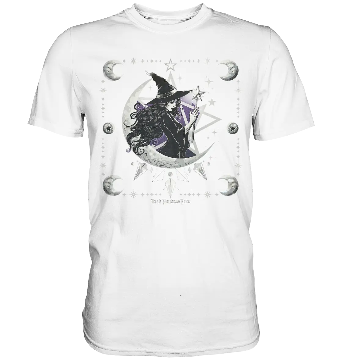 Mystische Hexe im Halbmond Magische Sternennacht - Premium Shirt Bright Lights Arts