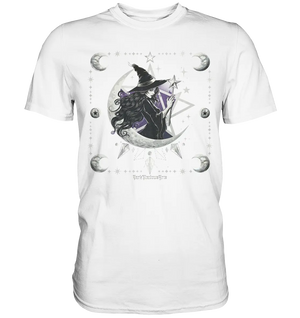 Mystische Hexe im Halbmond Magische Sternennacht - Premium Shirt Bright Lights Arts
