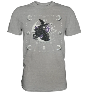 Mystische Hexe im Halbmond Magische Sternennacht - Premium Shirt Bright Lights Arts