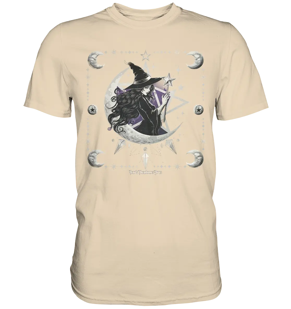 Mystische Hexe im Halbmond Magische Sternennacht - Premium Shirt Bright Lights Arts