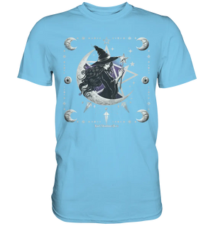 Mystische Hexe im Halbmond Magische Sternennacht - Premium Shirt Bright Lights Arts