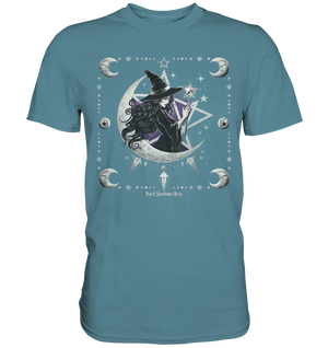 Mystische Hexe im Halbmond Magische Sternennacht - Premium Shirt Bright Lights Arts