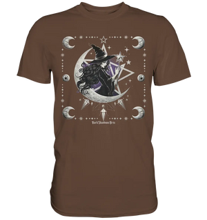 Mystische Hexe im Halbmond Magische Sternennacht - Premium Shirt Bright Lights Arts