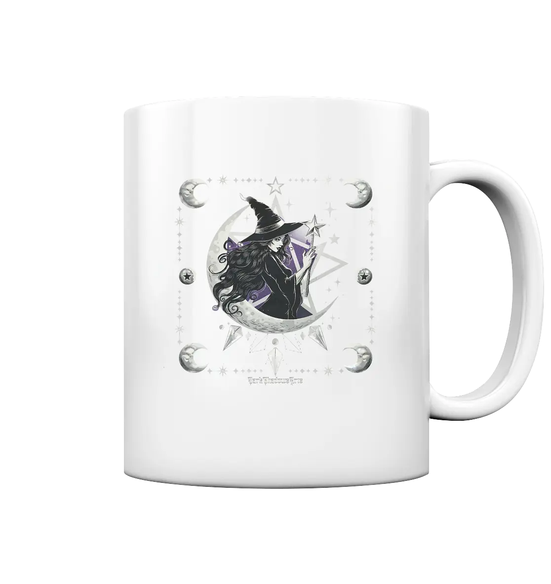 Mystische Hexe im Halbmond Magische Sternennacht - Tasse glossy Bright Lights Arts