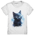 Mystische Katzenmagie – Faszinierendes Blau-Schwarz Design - Kids Premium Shirt Bright Lights Arts
