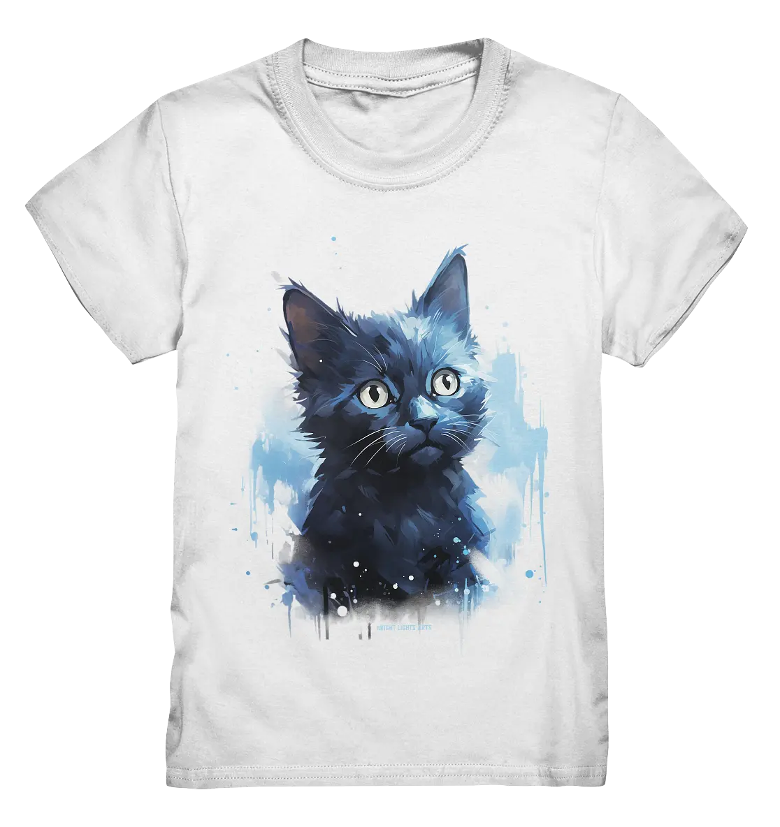 Mystische Katzenmagie – Faszinierendes Blau-Schwarz Design - Kids Premium Shirt Bright Lights Arts