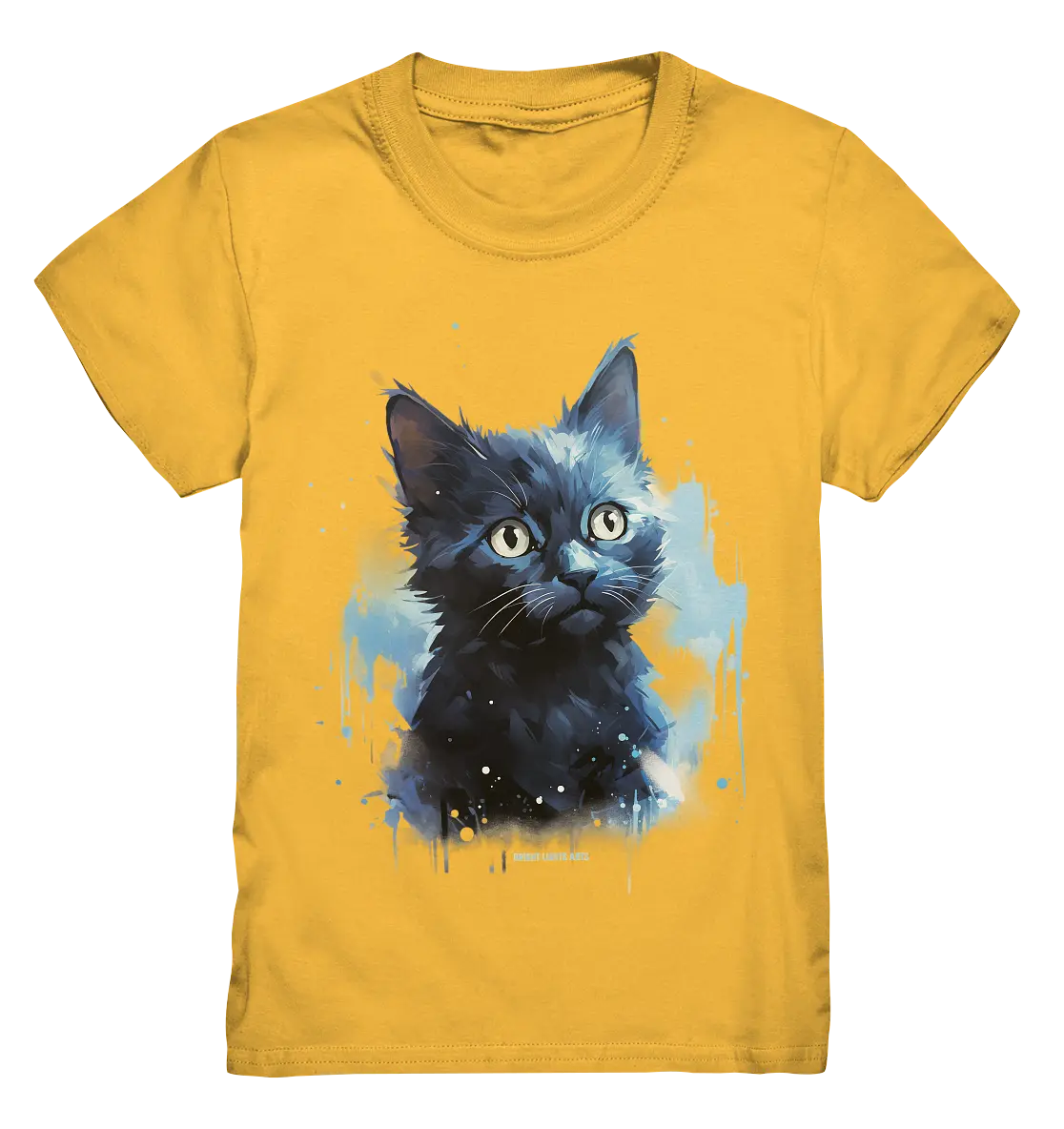 Mystische Katzenmagie – Faszinierendes Blau-Schwarz Design - Kids Premium Shirt Bright Lights Arts