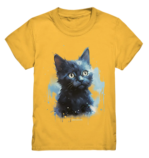 Mystische Katzenmagie – Faszinierendes Blau-Schwarz Design - Kids Premium Shirt Bright Lights Arts