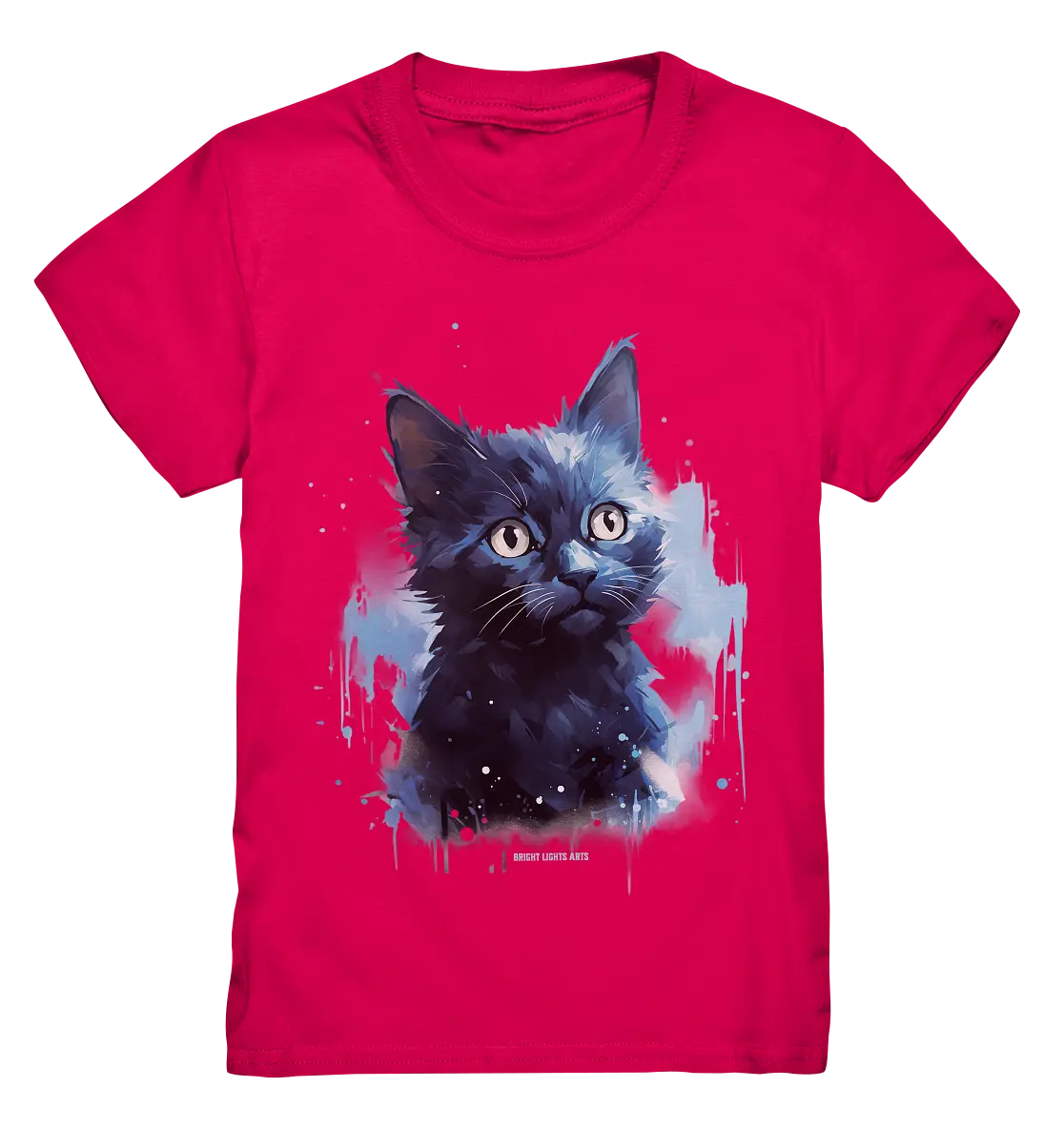 Mystische Katzenmagie – Faszinierendes Blau-Schwarz Design - Kids Premium Shirt Bright Lights Arts