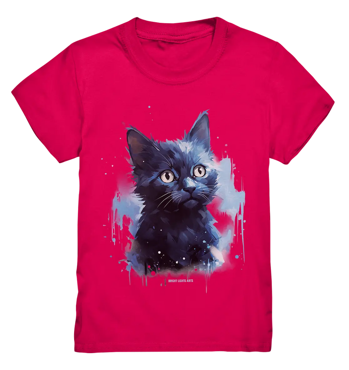 Mystische Katzenmagie – Faszinierendes Blau-Schwarz Design - Kids Premium Shirt Bright Lights Arts