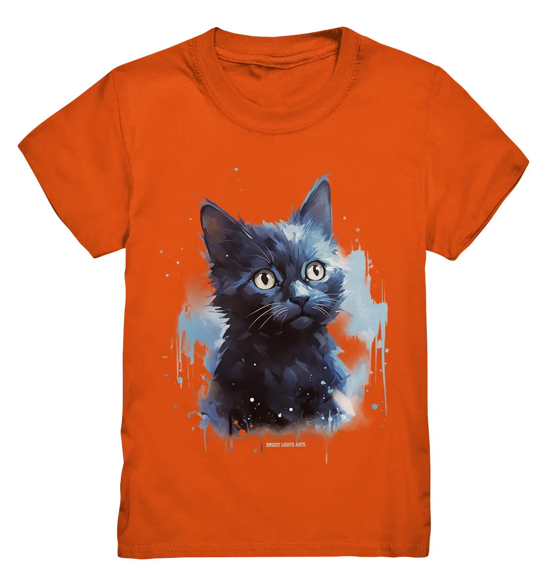 Mystische Katzenmagie – Faszinierendes Blau-Schwarz Design - Kids Premium Shirt Bright Lights Arts