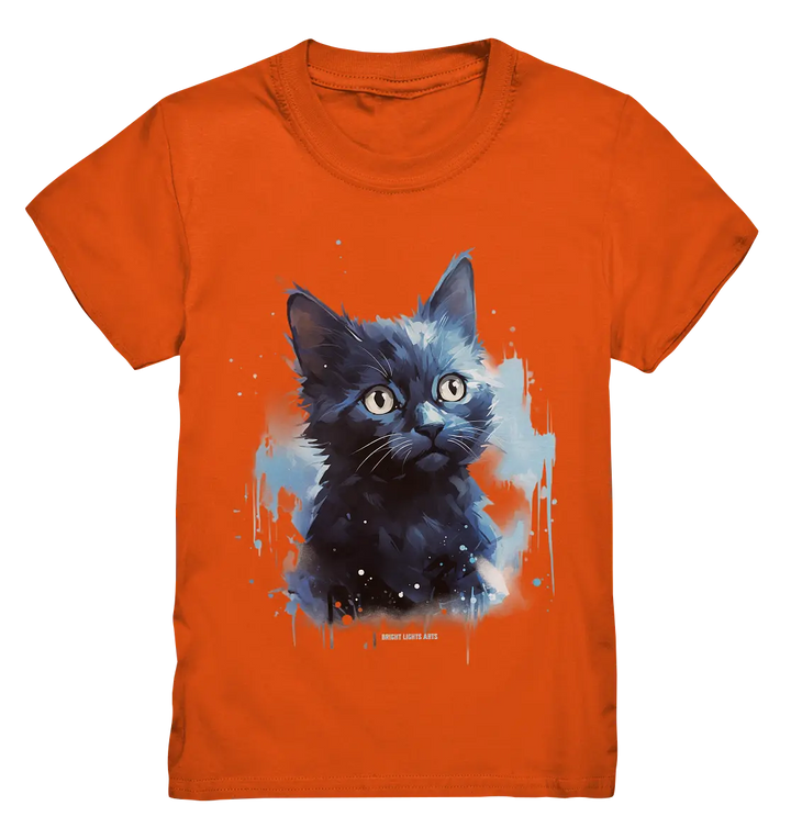 Mystische Katzenmagie – Faszinierendes Blau-Schwarz Design - Kids Premium Shirt Bright Lights Arts