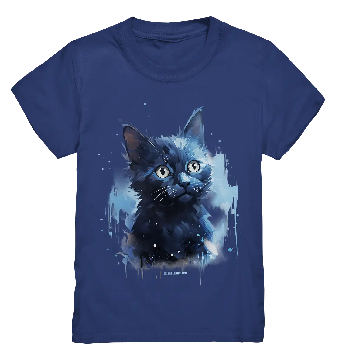 Mystische Katzenmagie – Faszinierendes Blau-Schwarz Design - Kids Premium Shirt Bright Lights Arts